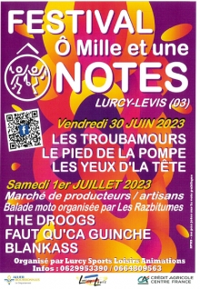 Festival Ô Mille et une notes à Lurcy Levis, 30 juin 2023