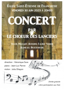 Concert du Chœur des Lanciers à l’église de Franchesse, 30 juin 2023
